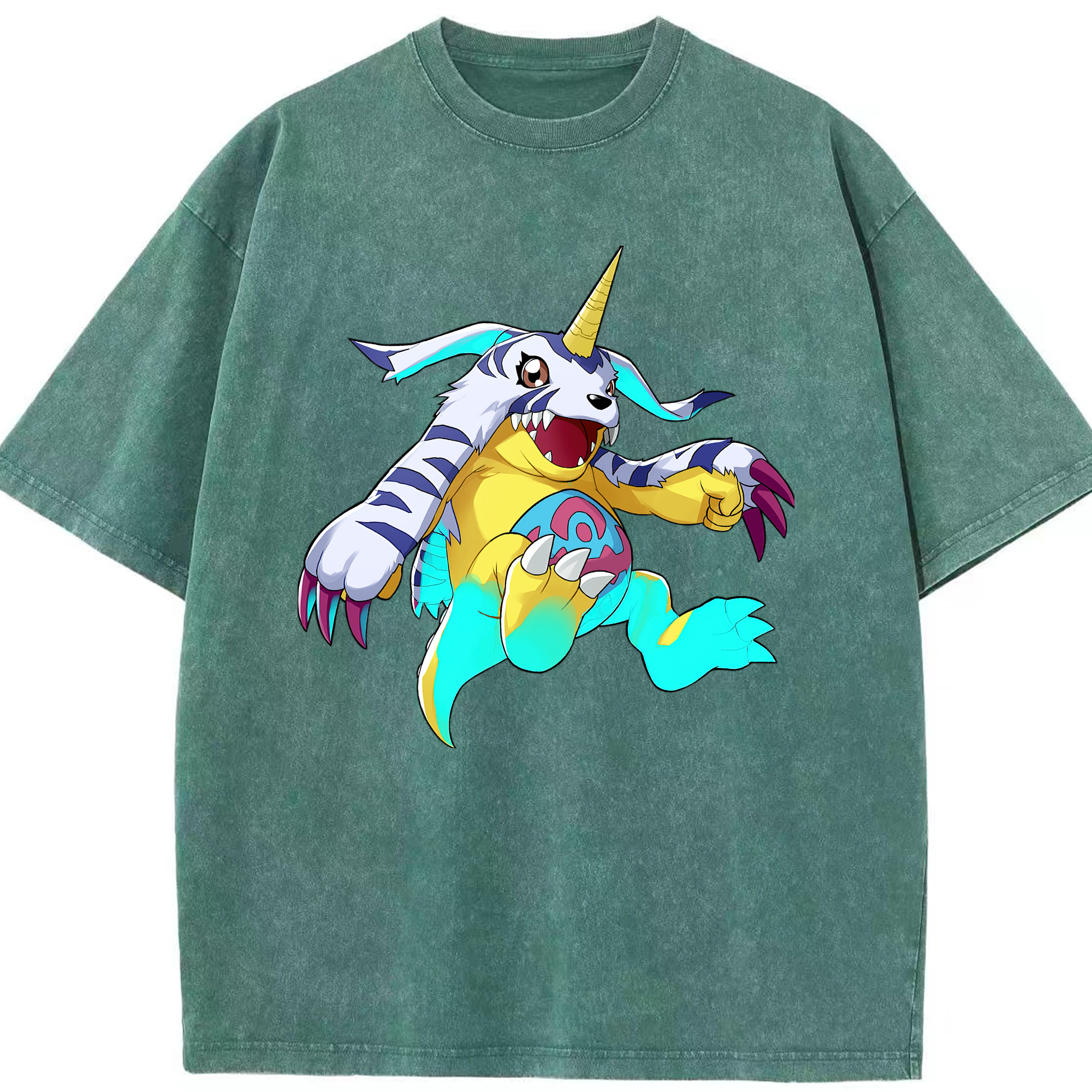 （画像用） Digimon デジタルモンスター/デジモン 綿100% ヴィンテージ風 半袖Tシャツ（フロントプリント）